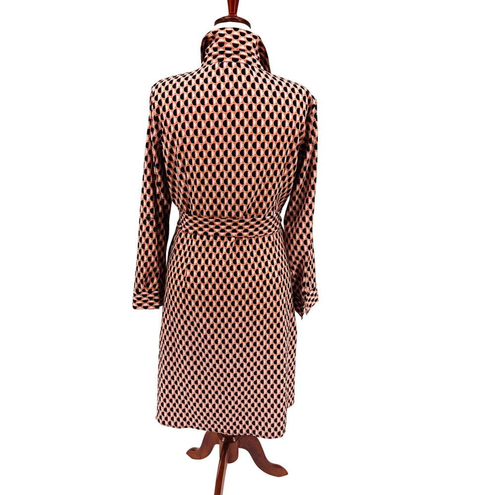 Lapis & Lillies Dress Womens dress Peach Black Geometric collared button down - Picture 4 of 9